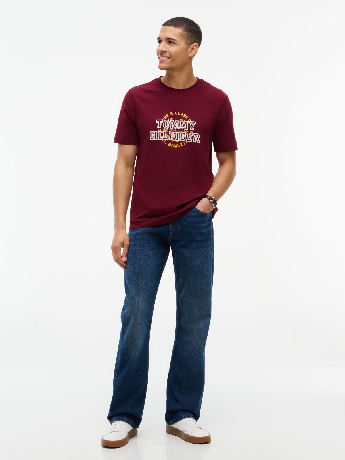 Varsity Logo Peached Jersey T-Shirt — Purple