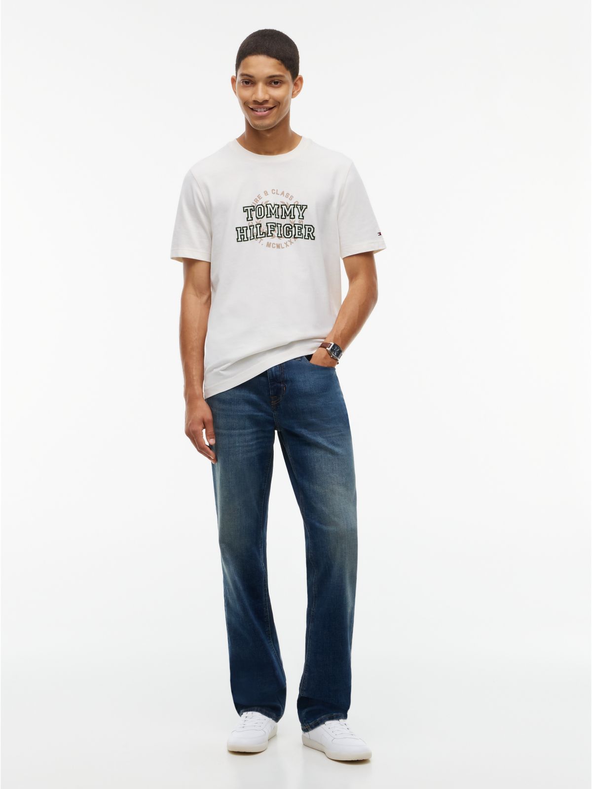 Varsity Logo Peached Jersey T-Shirt — Yellow