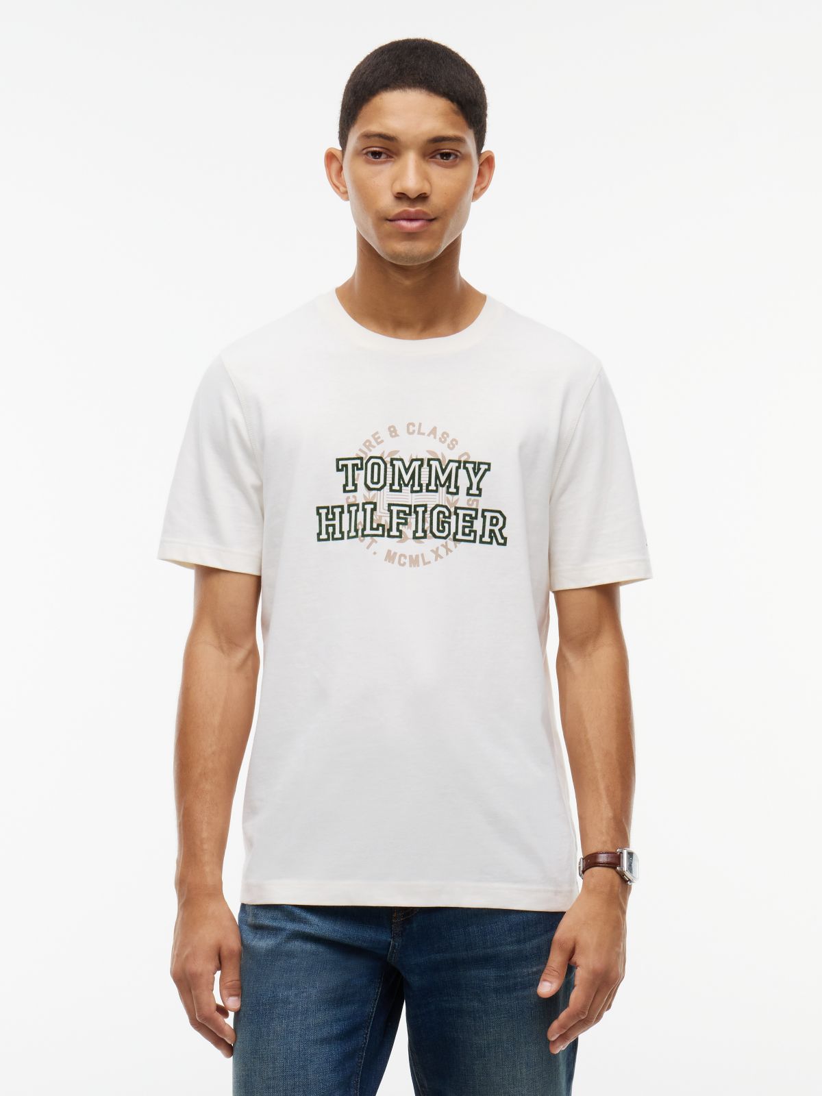 Varsity Logo Peached Jersey T-Shirt — Yellow