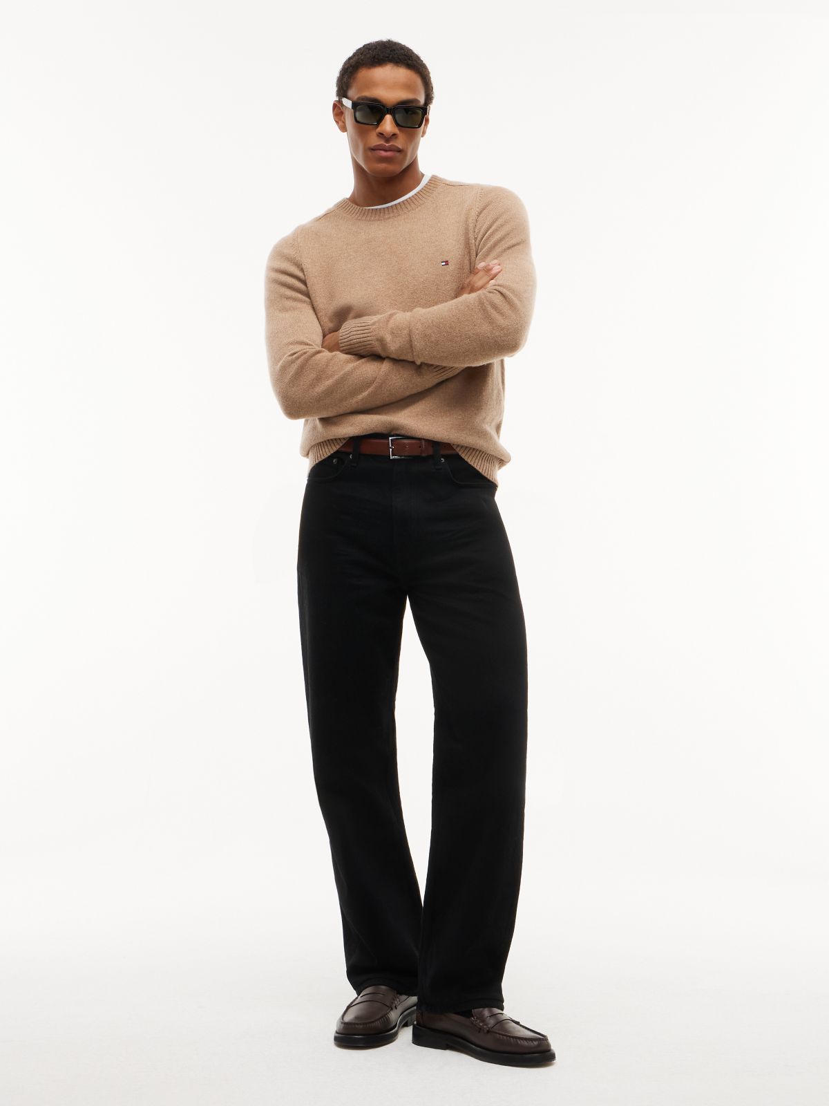 River Relaxed Straight Black Jeans — Denim