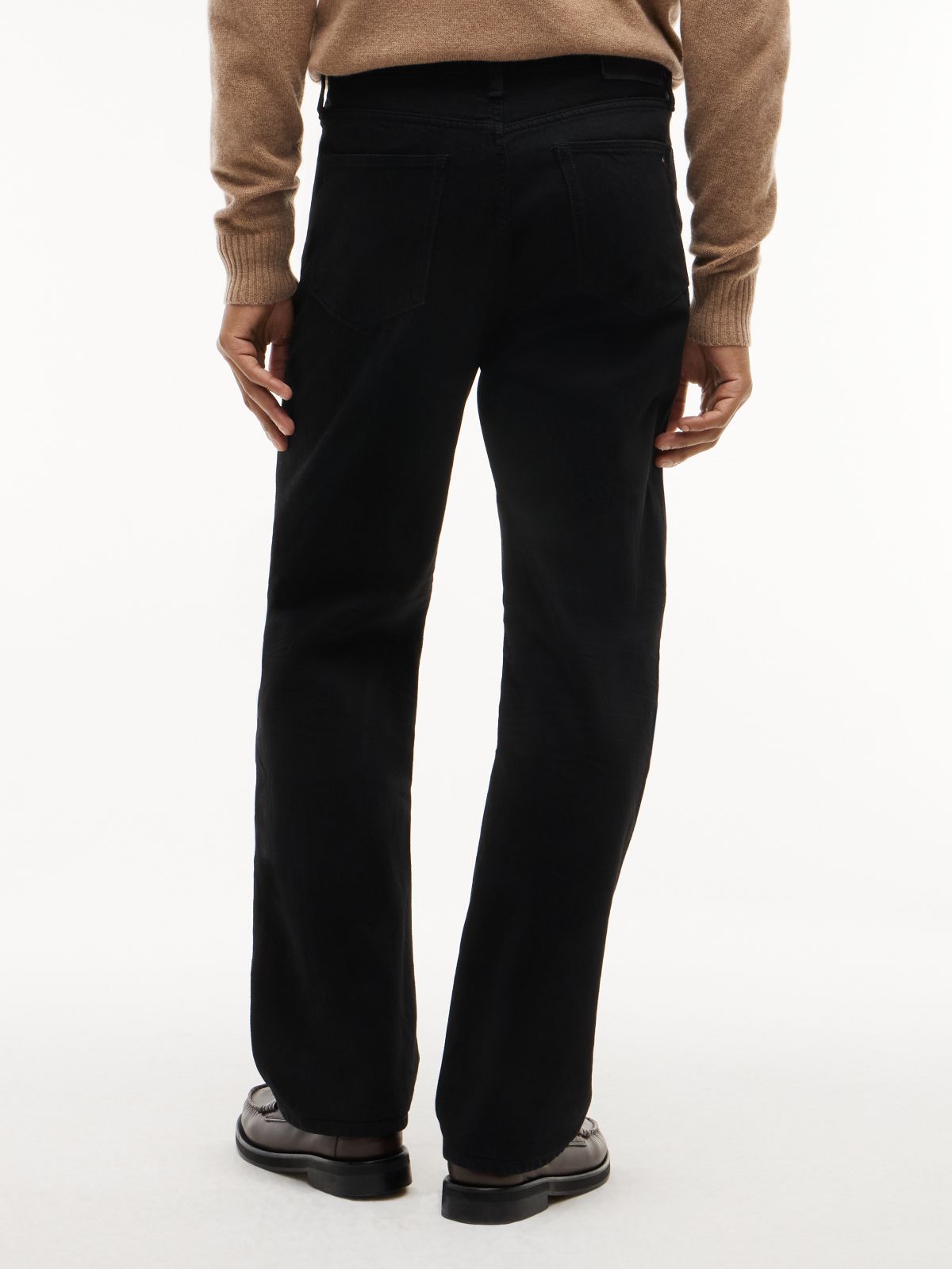River Relaxed Straight Black Jeans — Denim