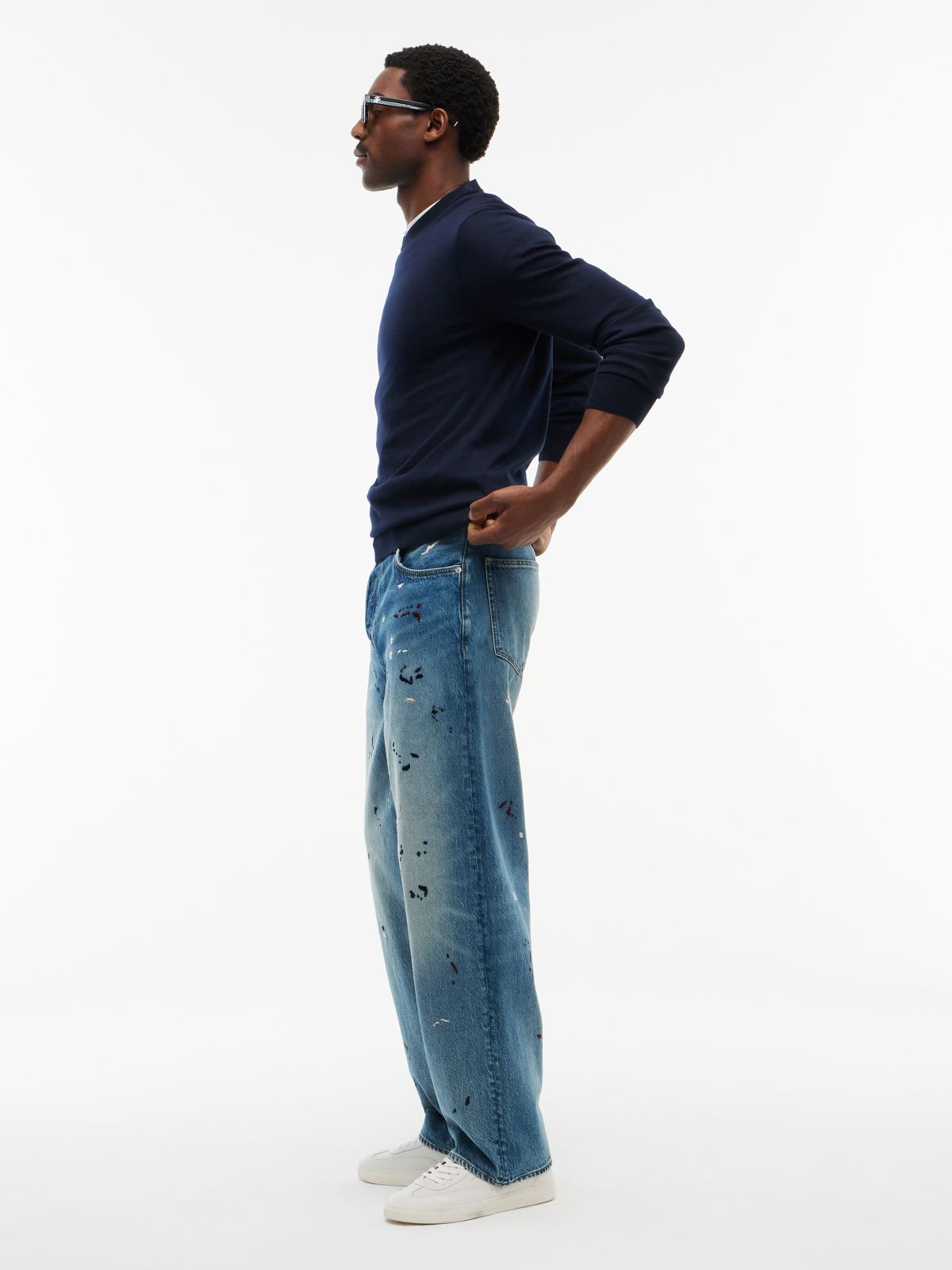 Grand Embroidery Loose Jeans — Denim