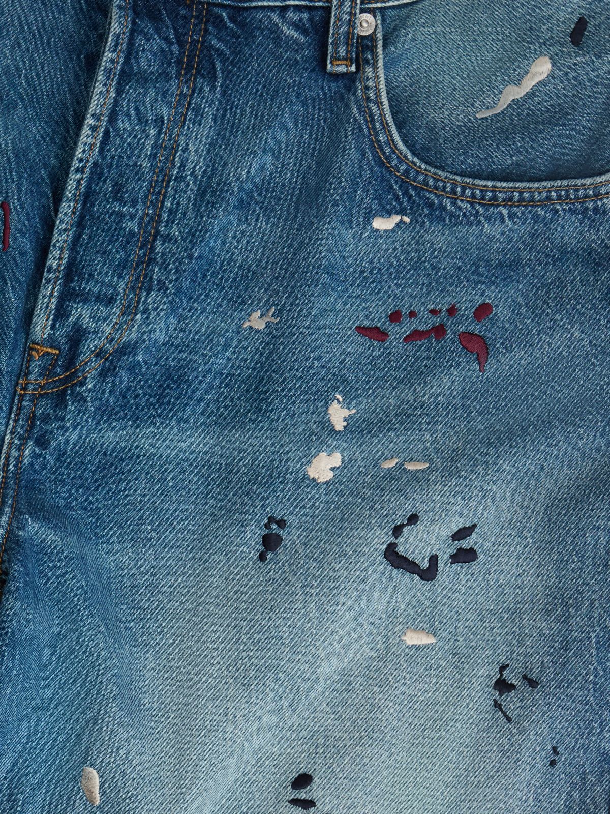 Grand Embroidery Loose Jeans — Denim