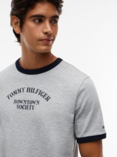 Logo Textured Jersey Ringer T-Shirt — Grey 3