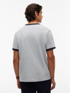 Logo Textured Jersey Ringer T-Shirt — Grey 4