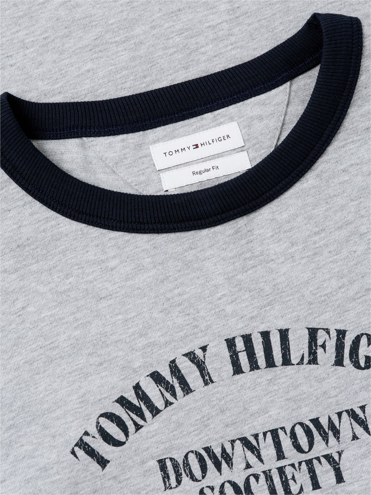 Logo Textured Jersey Ringer T-Shirt — Grey