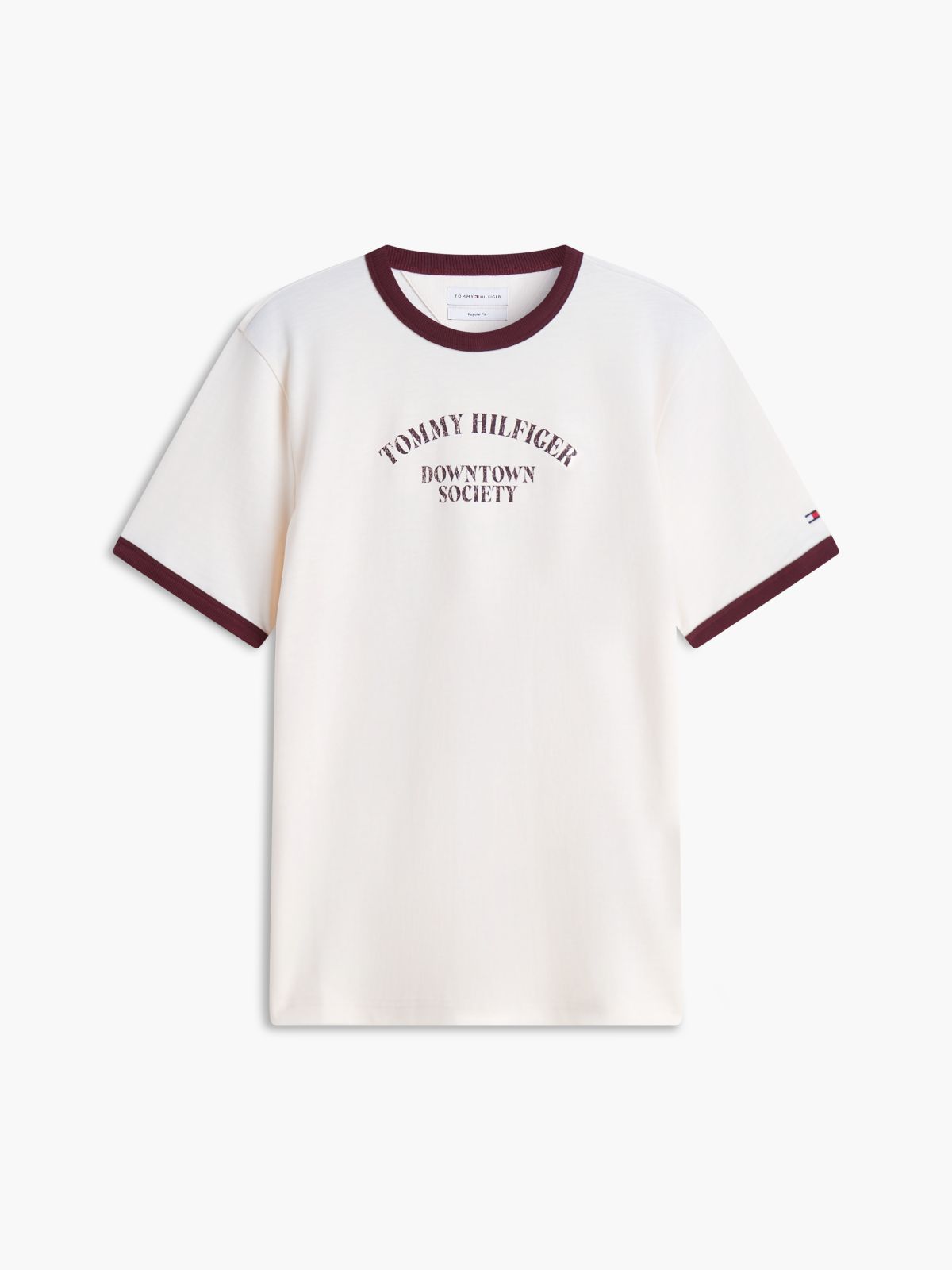 Logo Textured Jersey Ringer T-Shirt — Yellow