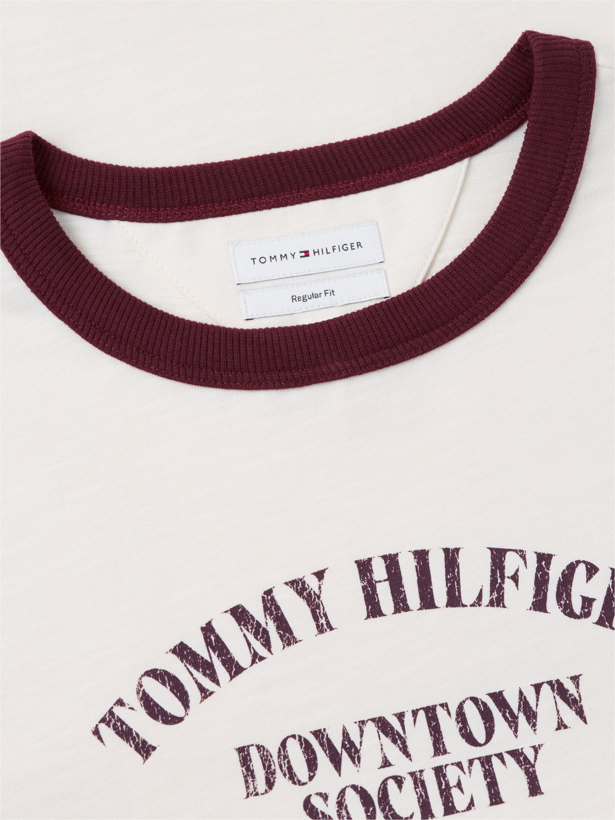 Logo Textured Jersey Ringer T-Shirt — Yellow