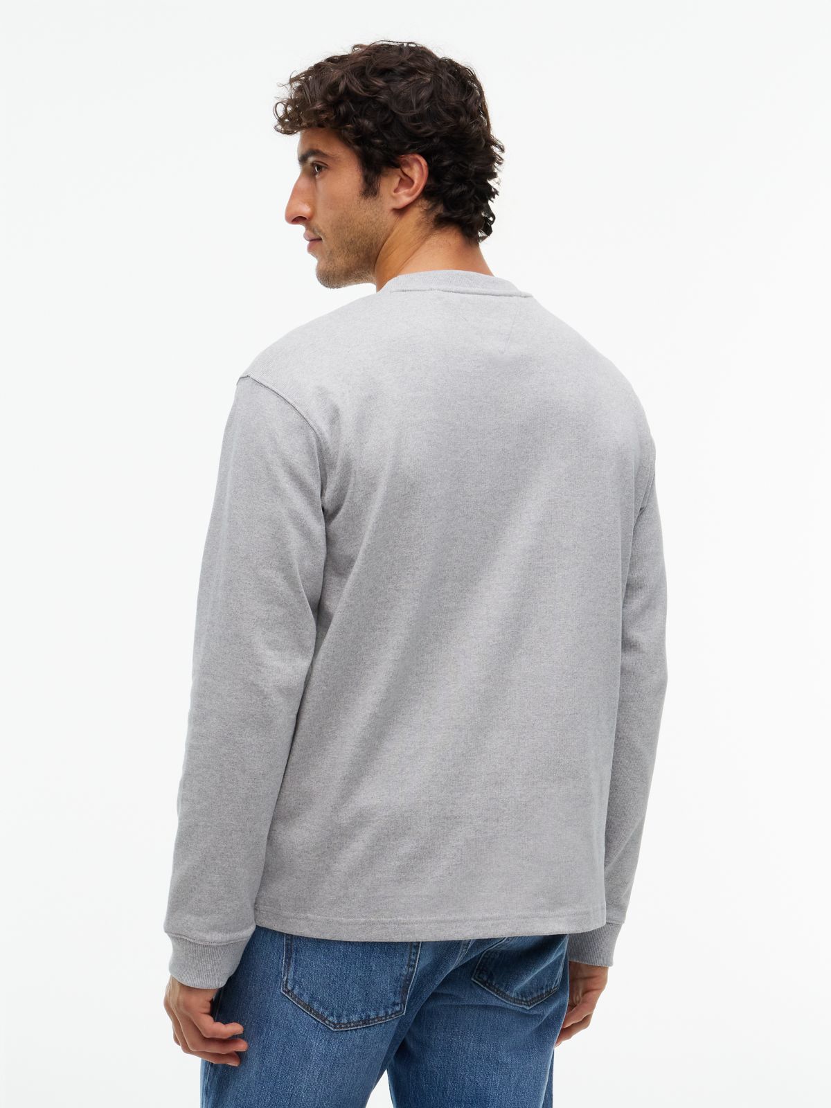 Varsity Logo Pocket Relaxed Long-Sleeve T-Shirt — Grey