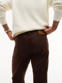Denton Slim Straight Garment Dyed Jeans — Brown 4