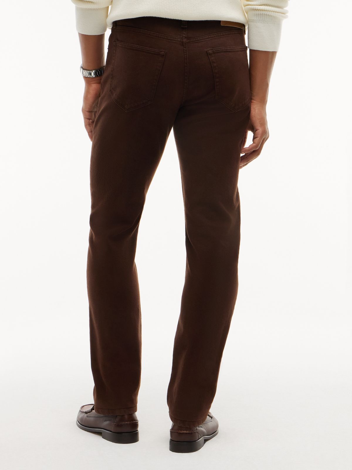 Denton Slim Straight Garment Dyed Jeans — Brown