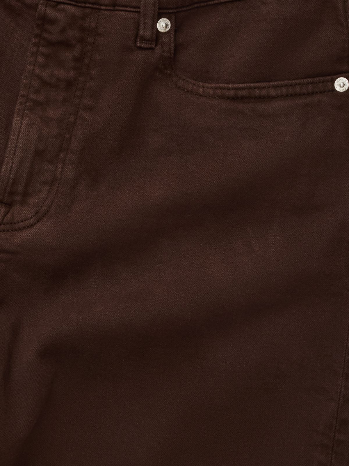 Denton Slim Straight Garment Dyed Jeans — Brown