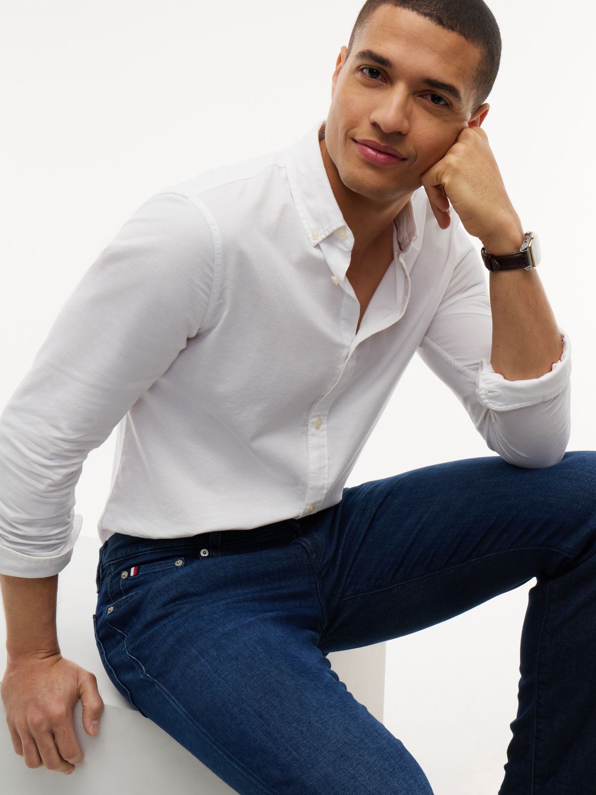 Denton Slim Straight Faded Jeans — Denim