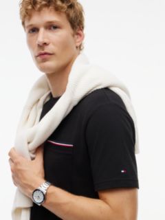 Global Stripe Pocket Pique T-Shirt — Black 3