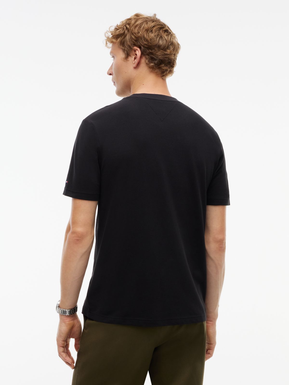 Global Stripe Pocket Pique T-Shirt — Black