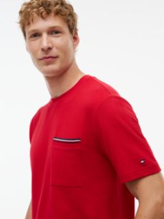 Global Stripe Pocket Pique T-Shirt — Red 3