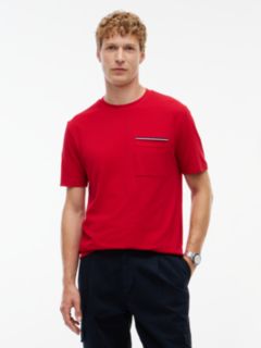 Global Stripe Pocket Pique T-Shirt — Red 1