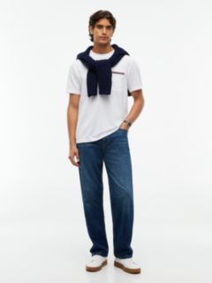 Global Stripe Pocket Pique T-Shirt — White 2