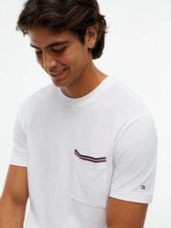 Global Stripe Pocket Pique T-Shirt — White 3
