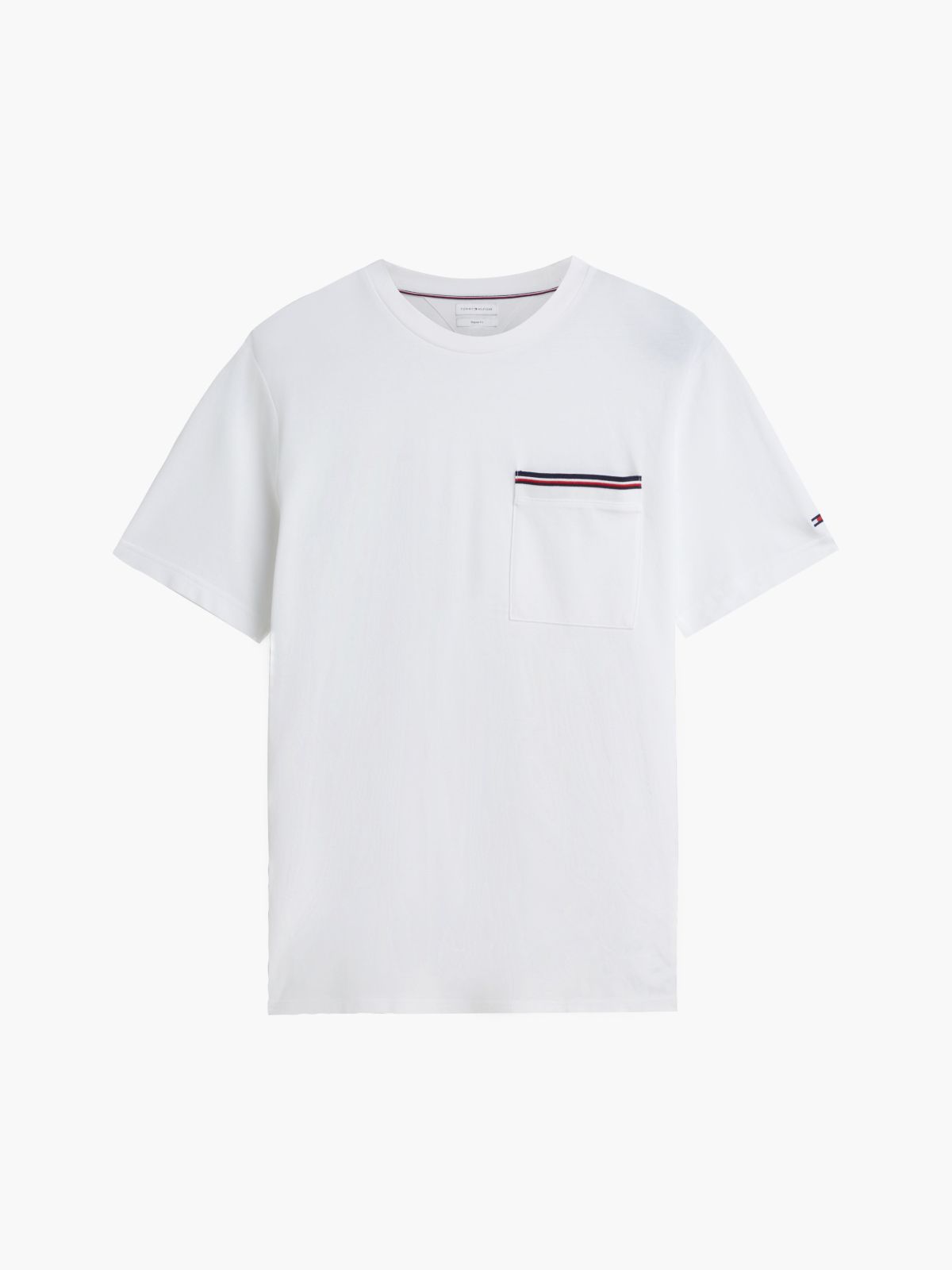 Global Stripe Pocket Pique T-Shirt — White