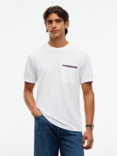 Global Stripe Pocket Pique T-Shirt — White 1
