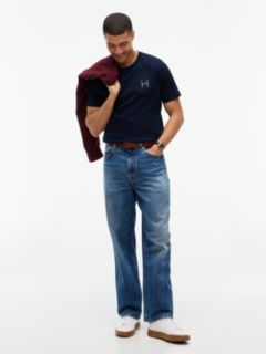 Varsity Logo Embroidery Crew Neck T-Shirt — Blue 2