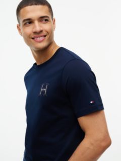 Varsity Logo Embroidery Crew Neck T-Shirt — Blue 3