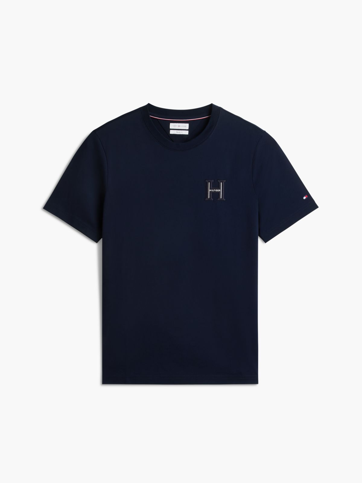 Varsity Logo Embroidery Crew Neck T-Shirt — Blue