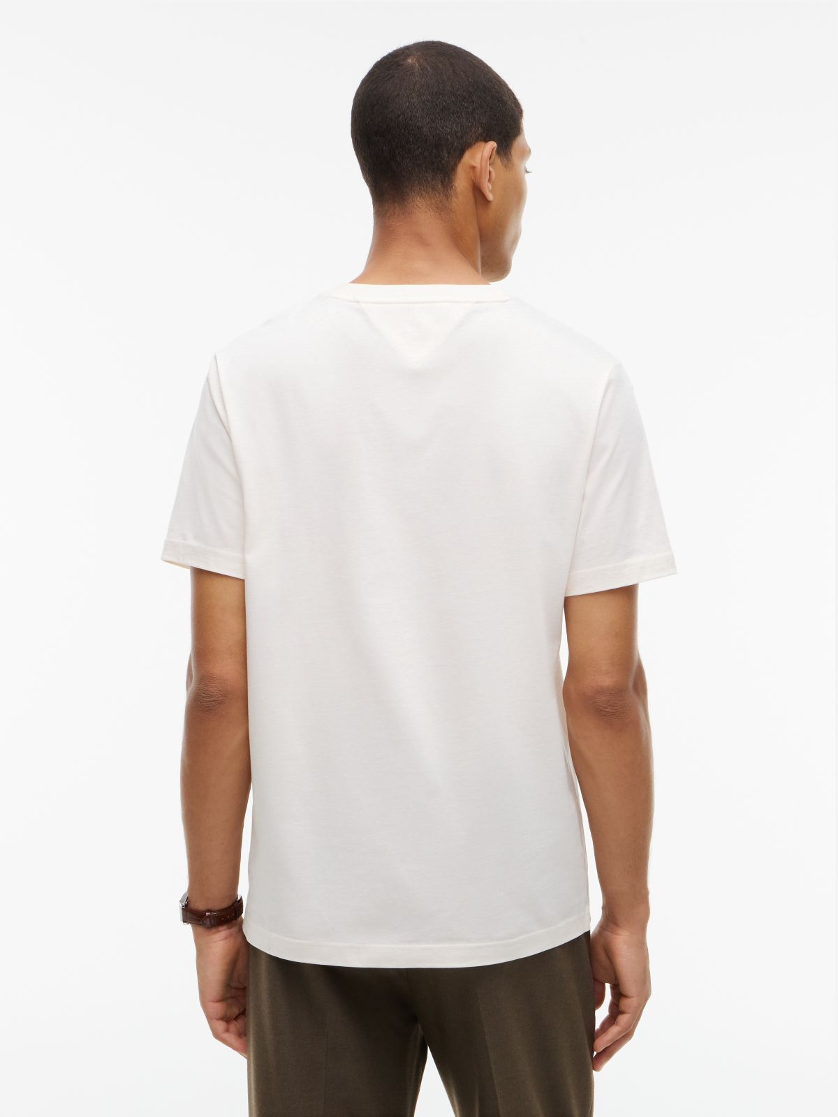 Varsity Logo Embroidery Crew Neck T-Shirt — Yellow