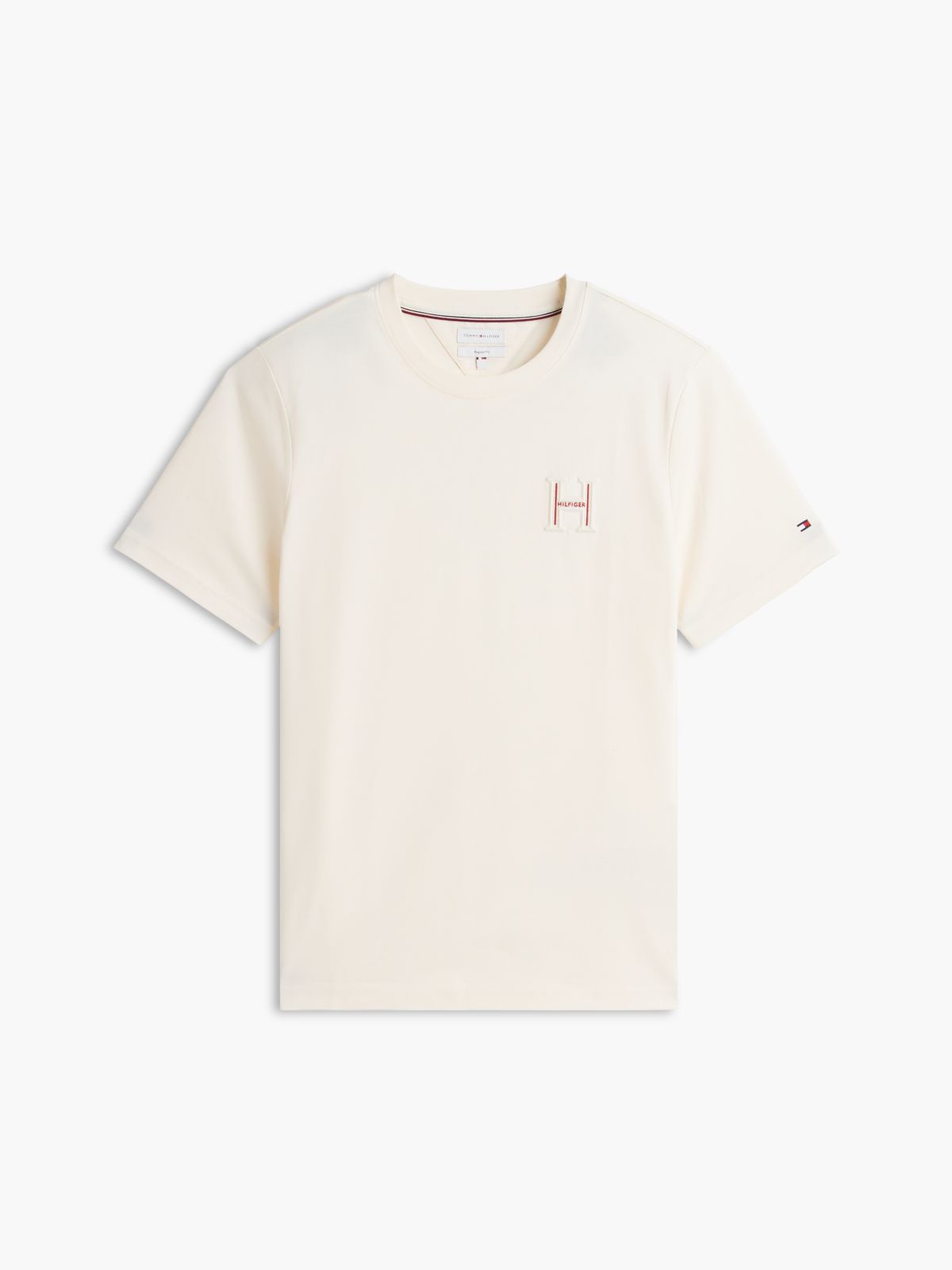 Varsity Logo Embroidery Crew Neck T-Shirt — Yellow