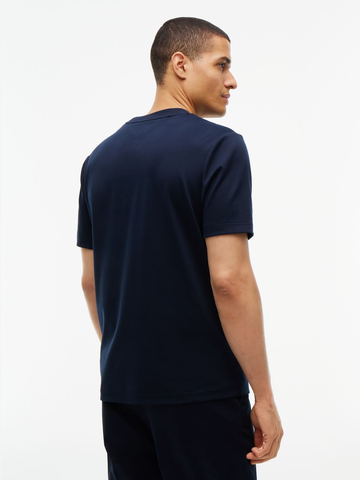 Embossed Logo Interlock Knit T-Shirt — Blue