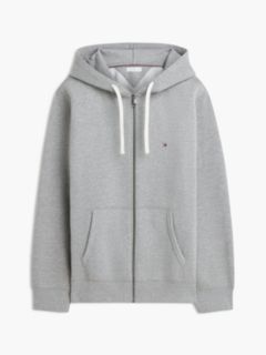 Flag Embroidery Fleece Zip-Thru Hoody — Grey 5
