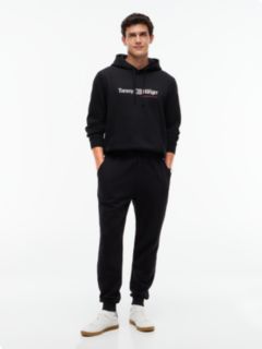Logo Fleece Drawstring Hoody — Black 2