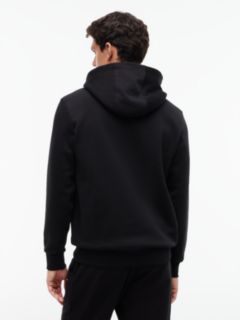 Logo Fleece Drawstring Hoody — Black 4