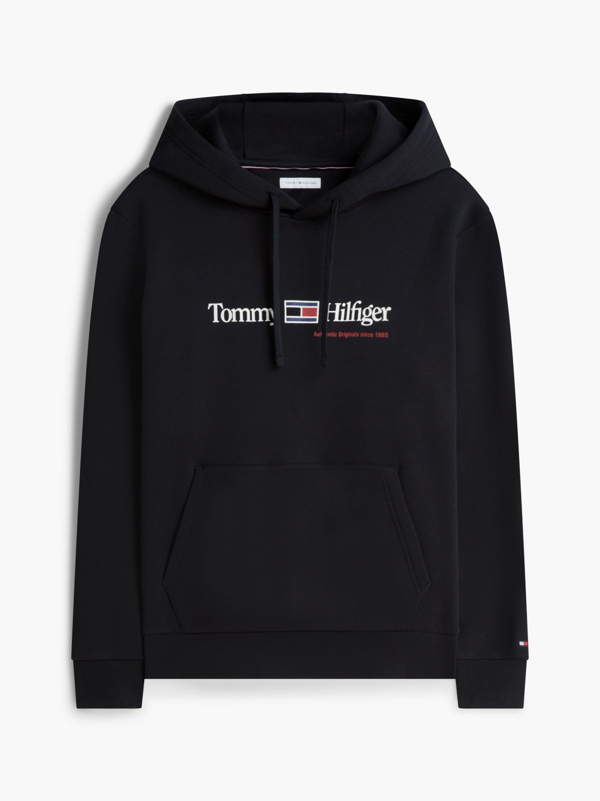 Logo Fleece Drawstring Hoody — Black