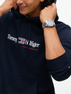 Logo Fleece Drawstring Hoody — Blue 3