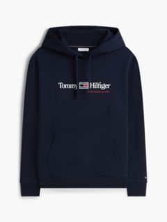 Logo Fleece Drawstring Hoody — Blue 5