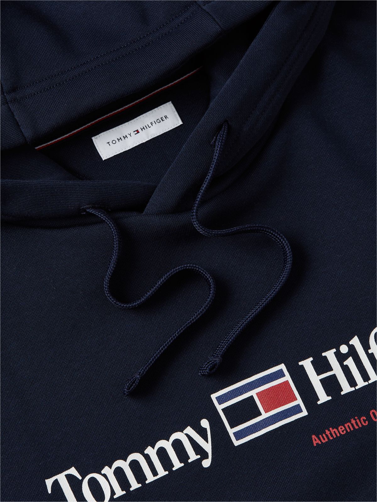 Logo Fleece Drawstring Hoody — Blue