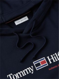 Logo Fleece Drawstring Hoody — Blue 6