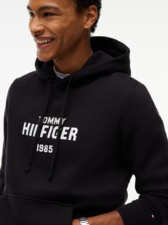 Logo Embroidery Fleece Hoody — Black 3