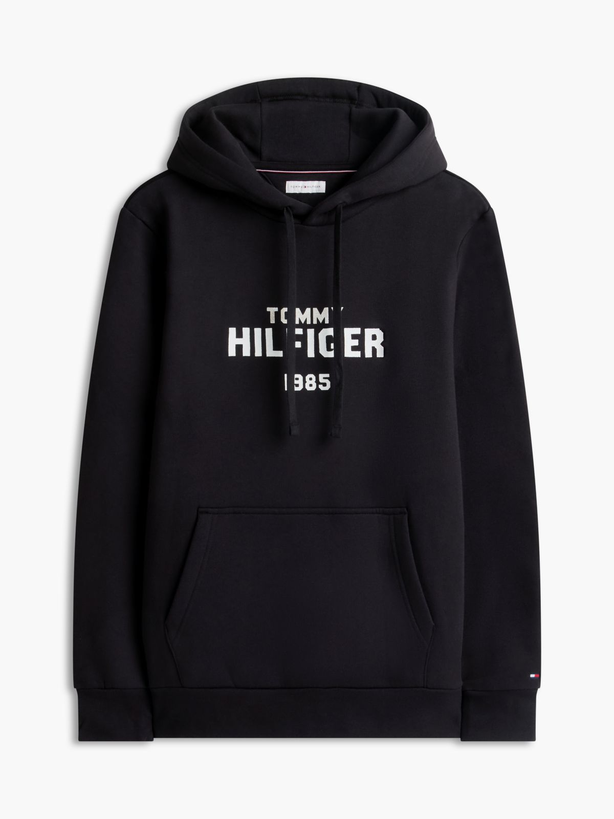 Logo Embroidery Fleece Hoody — Black