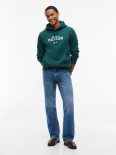 Logo Embroidery Fleece Hoody — Green 2