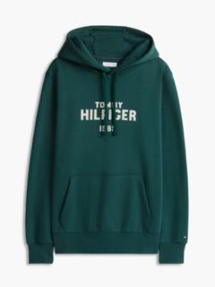 Logo Embroidery Fleece Hoody — Green 5