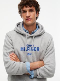 Logo Embroidery Fleece Hoody — Grey 3