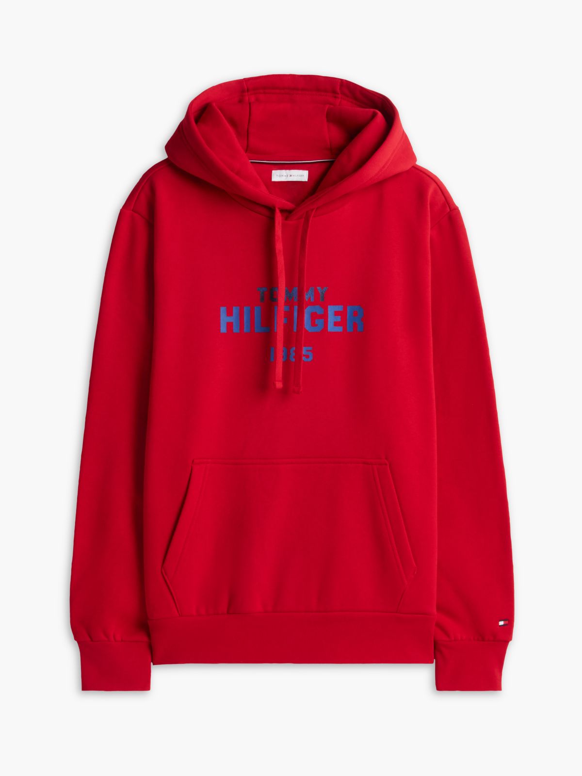 Logo Embroidery Fleece Hoody — Red