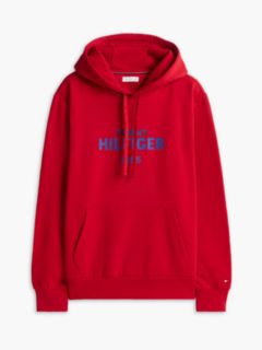Logo Embroidery Fleece Hoody — Red 5