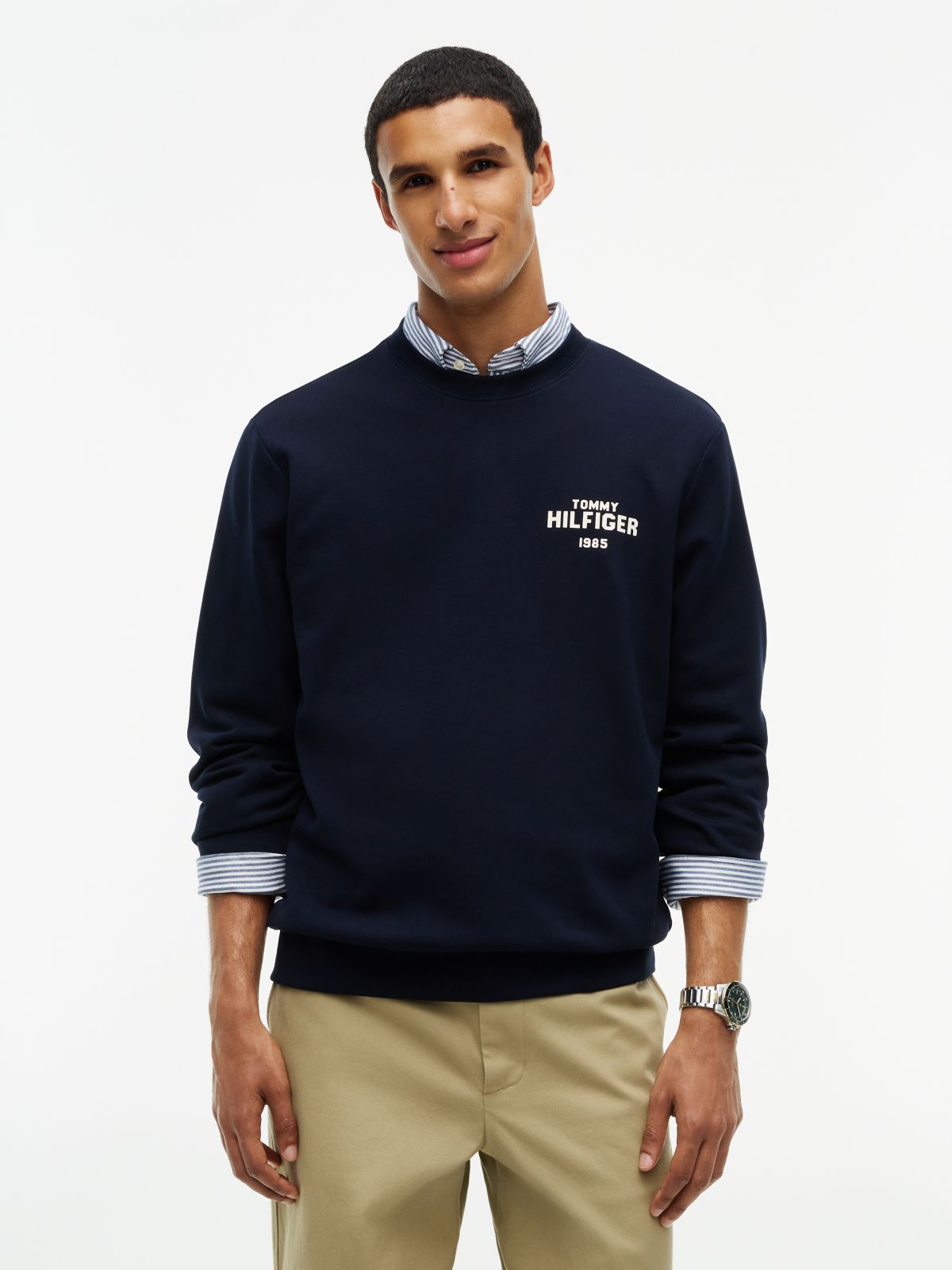 1985 Logo Terry Crew Neck Sweatshirt — Blue
