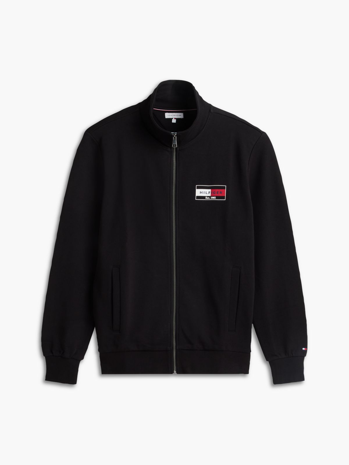 Logo Zip-Thru Terry Sweatshirt — Black