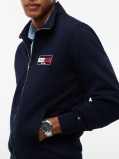 Logo Zip-Thru Terry Sweatshirt — Blue 3