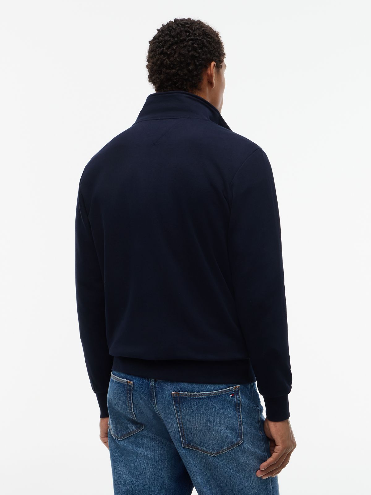 Logo Zip-Thru Terry Sweatshirt — Blue